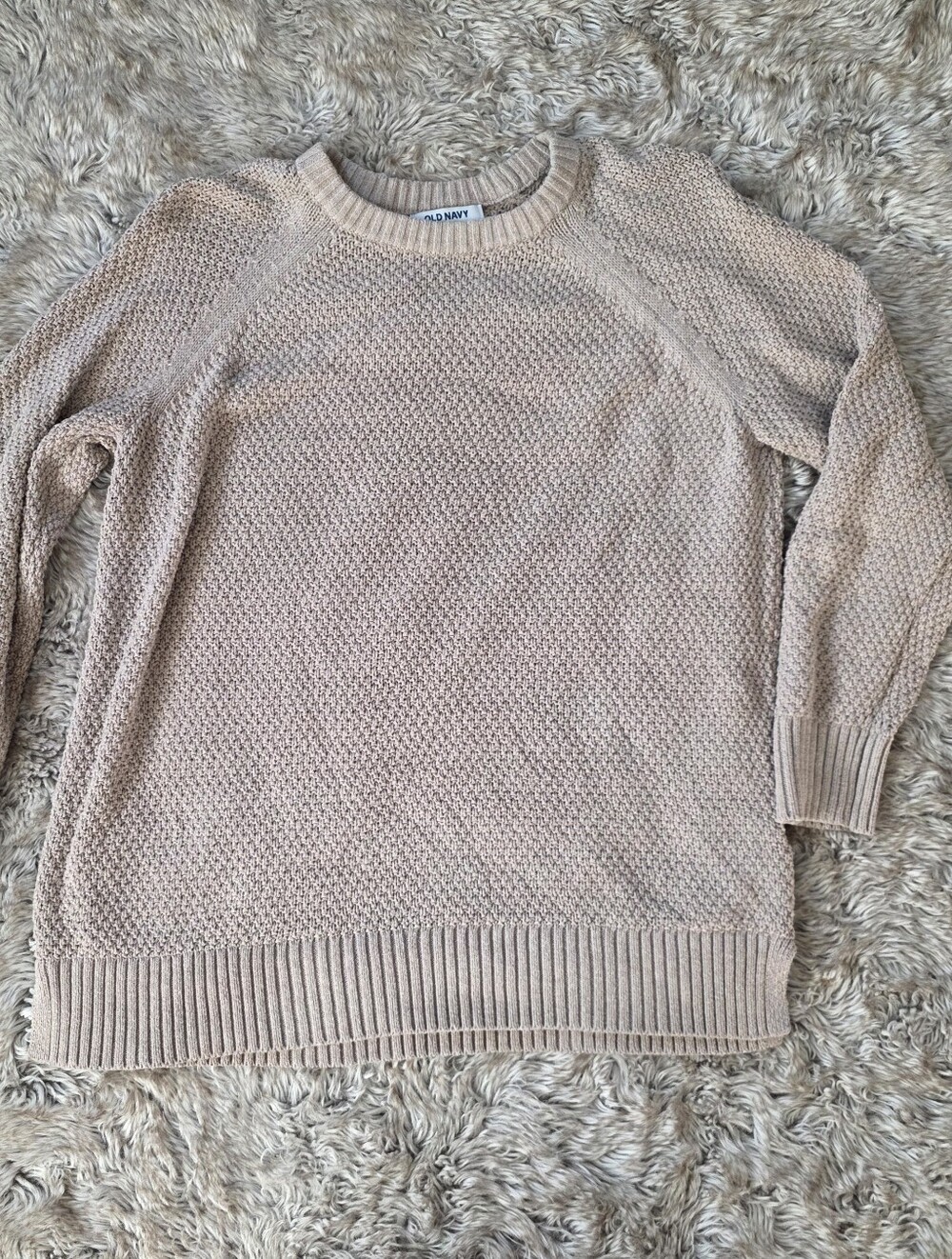 Old Navy Knit Crewneck Sweater Beige Long Sleeve Women's‎ Size Small